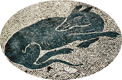 Mosaic of sleeping dog